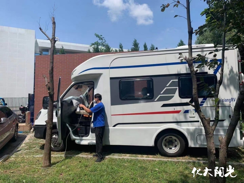 房車全車甲醛治理現(xiàn)場